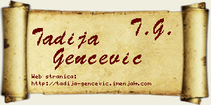 Tadija Genčević vizit kartica